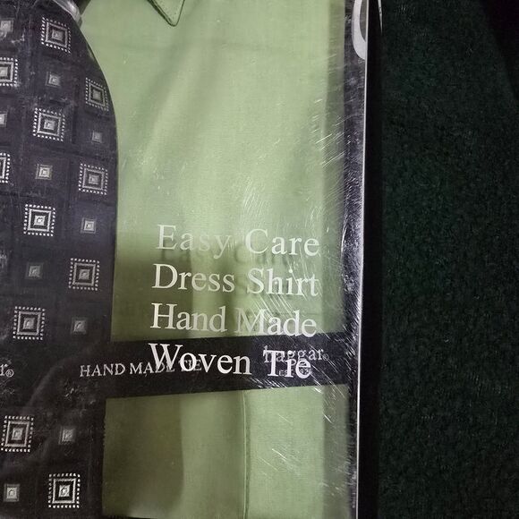 (2) Dress Shirt Tie Set Lot Mens 2XL White Green Collared Work Office New *READ - Picture 11 of 16